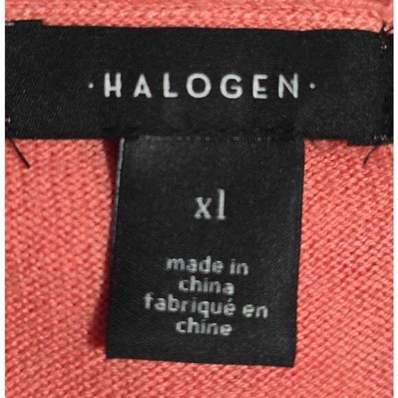 Halogen V-Neck Peach Whimsy Coquette Cardigan - Picture 3 of 5